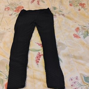 TRUE ROCK Black Textured Leggings
